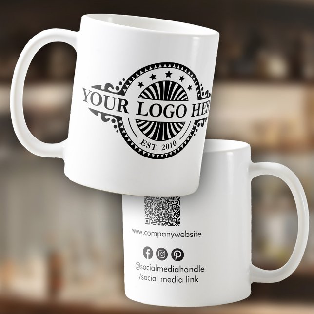 Mug Logo et QR Code, Social Media, Marketing (Créateur téléchargé)