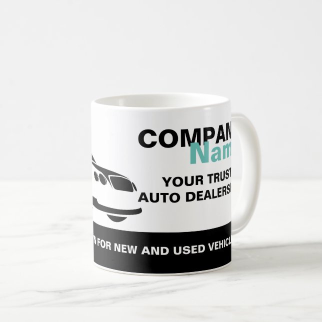 Mug Logo Fast Car, Auto Dealership Publicité (Devant droit)
