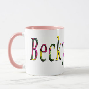 Mug Logo Floral Becky Name,
