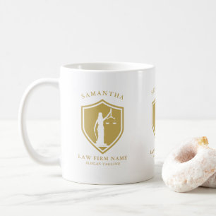 Mug Logo Gold Lady Justice Texte personnalisé
