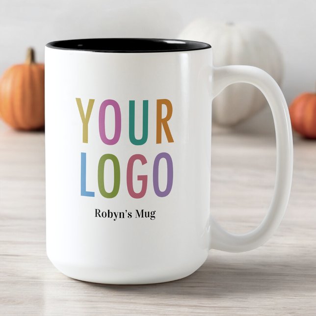 Mug Logo Intérieur Noir 15 oz Nom Personnalisé (MISOOK 15 oz Black Inside Mug with Logo and Name)