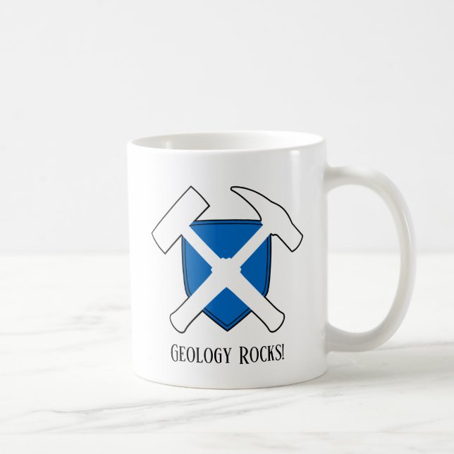 Mug Logo marteau "La géologie déchire" avec le drapeau (Droite)