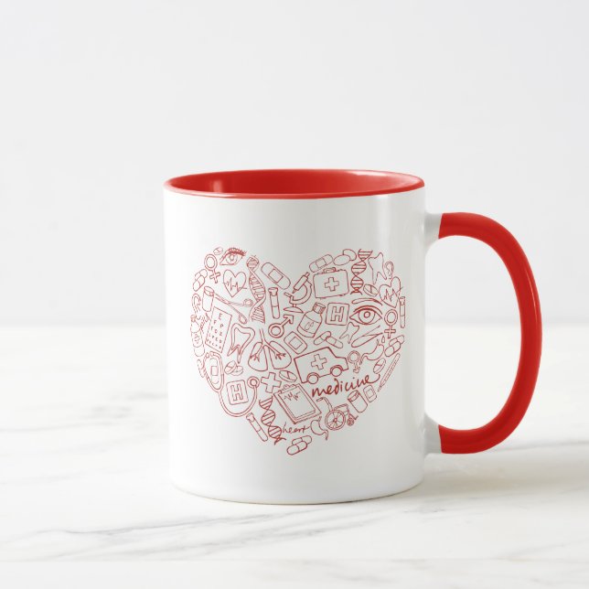Mug Logo médial tiré par la main de griffonnage (Droite)