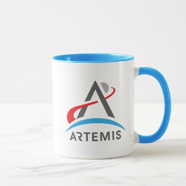 Mug Logo NASA Artemis Uranus Bleu/Blanc (Droite)