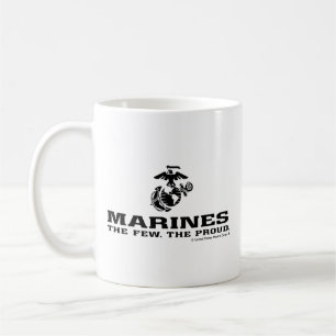 Mug Logo noir empilé USMC "The Rew, The Fiers"