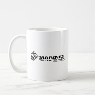 Mug Logo noir empilé USMC "The Rew, The Fiers"
