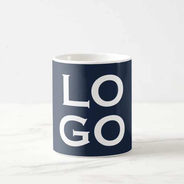 Mug Logo ou image personnalisé sur fond bleu marine (Centre)