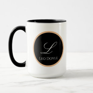 Mug Logo personnalisé avec initiale et nom en noir et