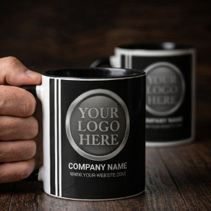 Mug Logo personnalisé de la société en blanc sur un no