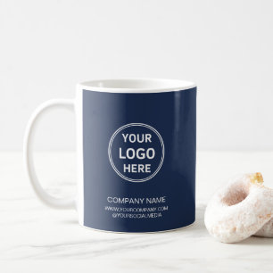 Mug Logo Personnalisé Moderne Bleu Marine Entreprise