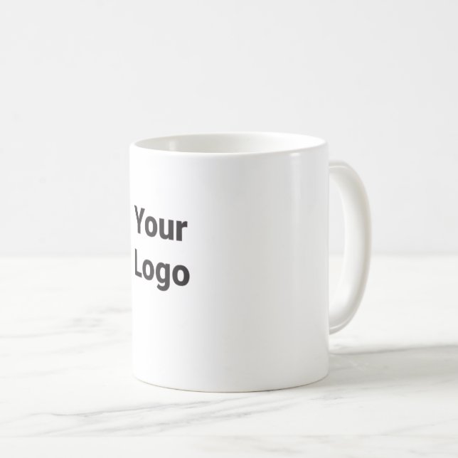 Mug Logo personnalisé simple et élégant ici entreprise (Devant droit)