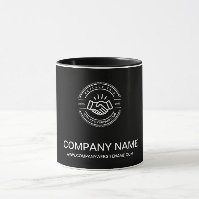 Mug Logo promotionnel personnalisé couleur noire simpl (Centre)