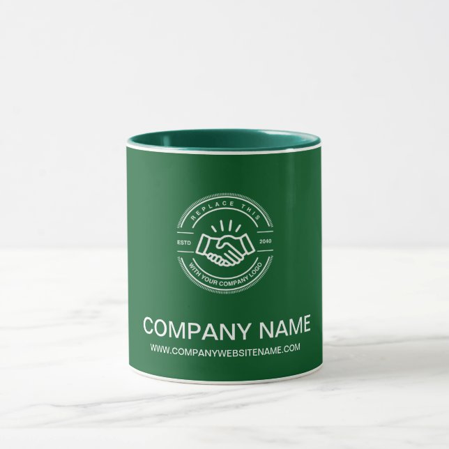 Mug Logo promotionnel personnalisé couleur verte (Centre)