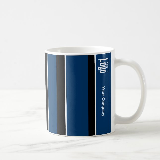 Mug Logo promotionnel QR Code Bleu Noir Blancs (Droite)