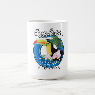 Mug Logo rétro pour explorer Orlando Floride.
