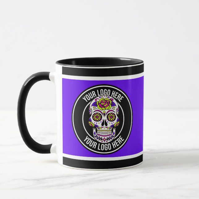 Mug Logo Roller Derby Équipe Nom Uniforme Violet Noir (Gauche)