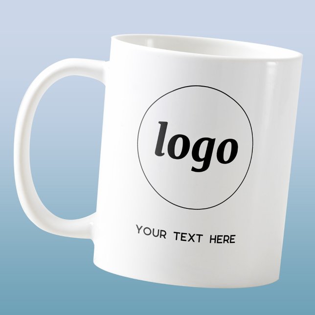 Mug Logo simple et commerce de texte (Logo and text custom business promotional coffee mug)