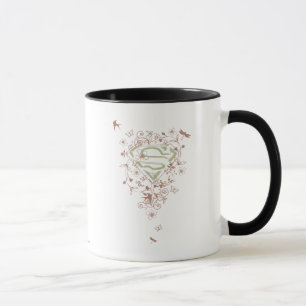 Mug Logo Supergirl Green Floral