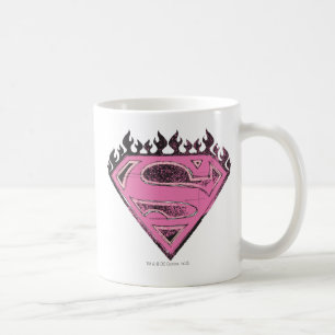 Mug Logo Supergirl rose avec flammes