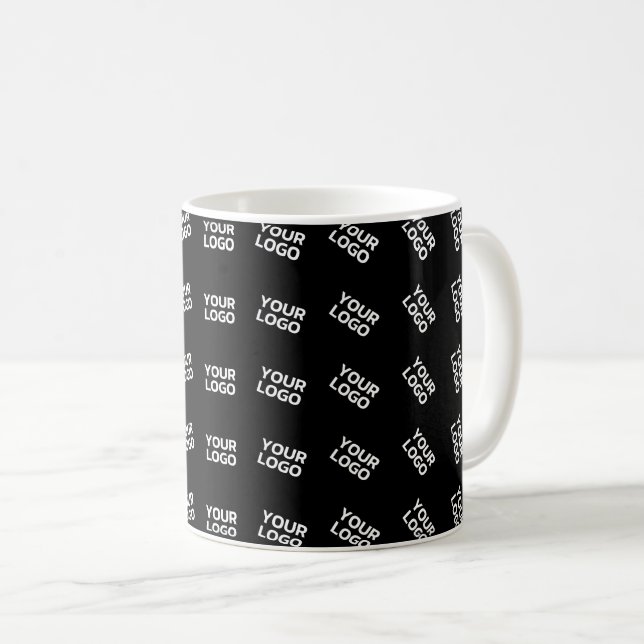 Mug Logo unique ou Motif d'image | Noir (modifiable) (Devant droit)