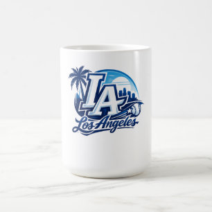 Mug Logo urbain bleu et blanc de Los Angeles LA