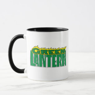 Mug Logo vert de lanterne - flammes jaunes