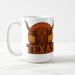 Mug Logo Vintage Texas Longhorn Bull - Western Fire