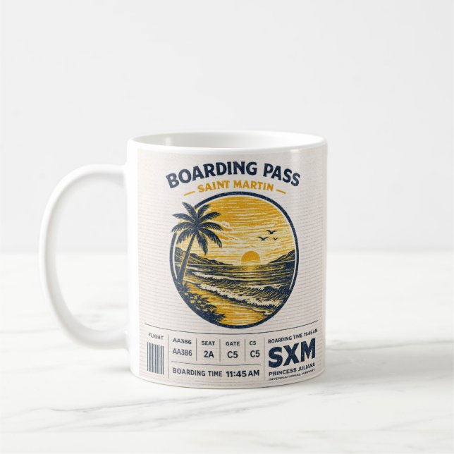 Mug Logo Voyage Saint Martin SXM Vintage (Gauche)