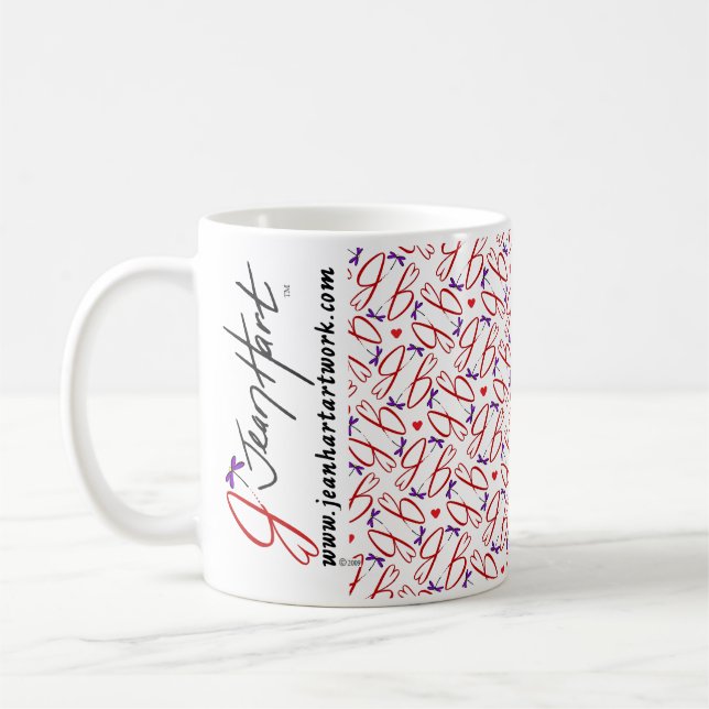 Mug Logos et coeurs d'illustration de cerf de Jean (Gauche)