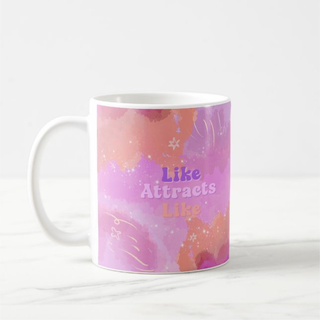 Mug Loi d'Attraction Motivationnel Inspirant Rose (Gauche)