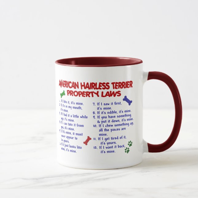 Mug Lois CHAUVES AMÉRICAINES 2 de propriété de TERRIER (Droite)