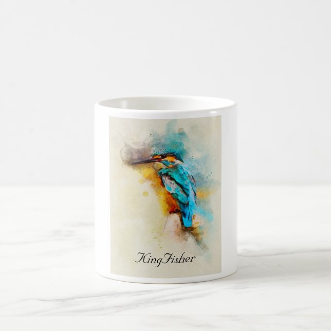 Mug L'oiseau martin pêcheur dans une belle aquarelle (Centre)