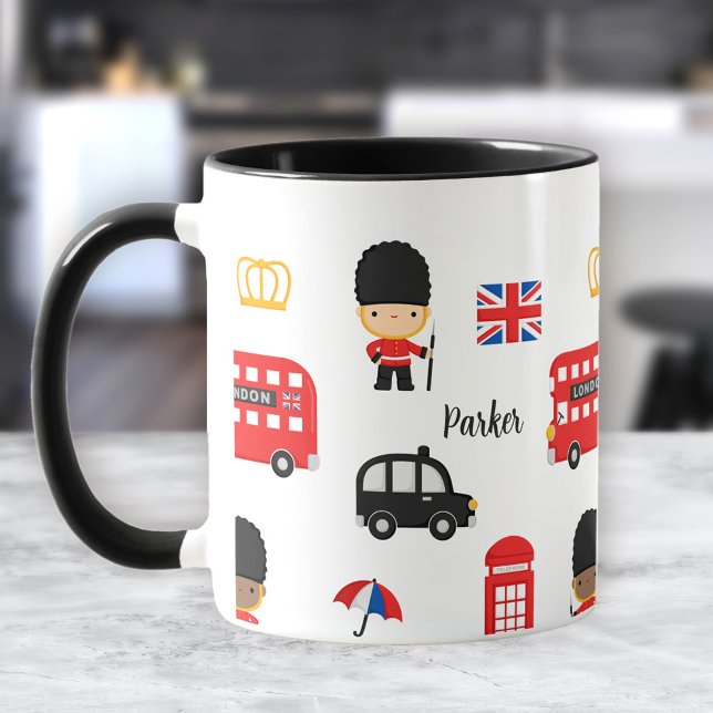 Mug London Guards Nom du bus Monogram British England (London Guards Bus Name Monogram British England Mug)