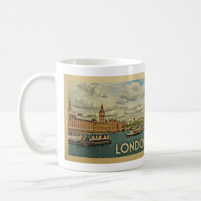 Mug Londres Angleterre Voyage Vintage (Gauche)