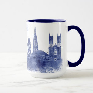 Mug Londres Skyline - Aquarelle bleue