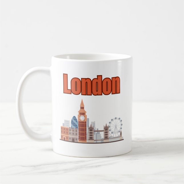 Mug Londres Skyline Grande Police (Gauche)