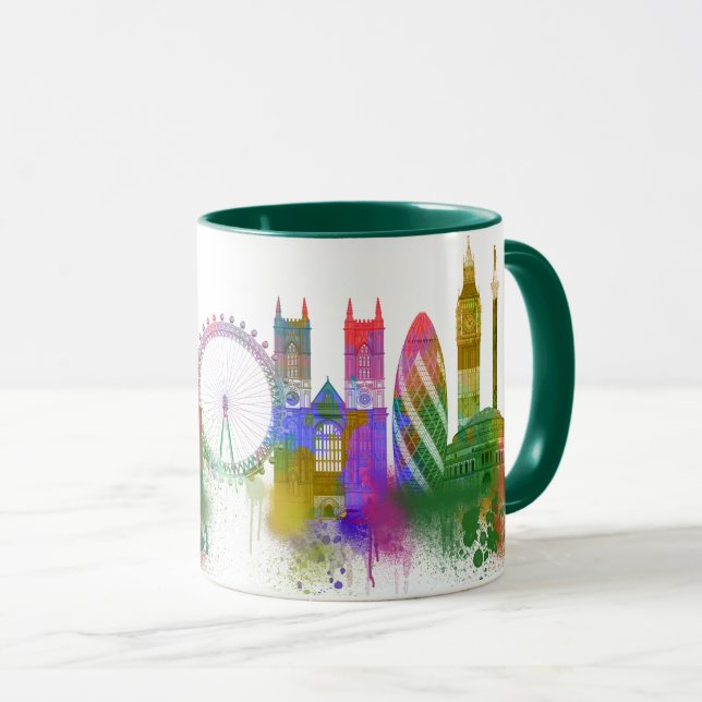 Mug Londres Skyline - Rainbow (Devant droit)