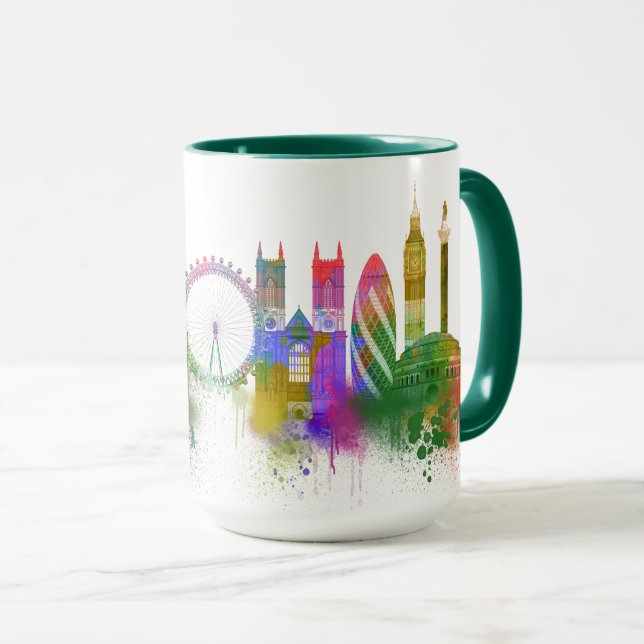 Mug Londres Skyline - Rainbow (Devant droit)