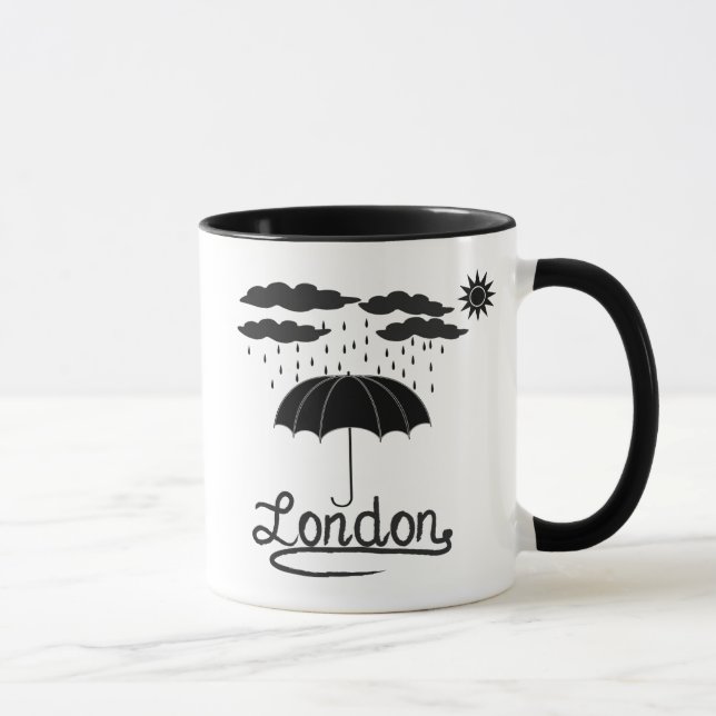 Mug Londres | sous un parapluie (Droite)