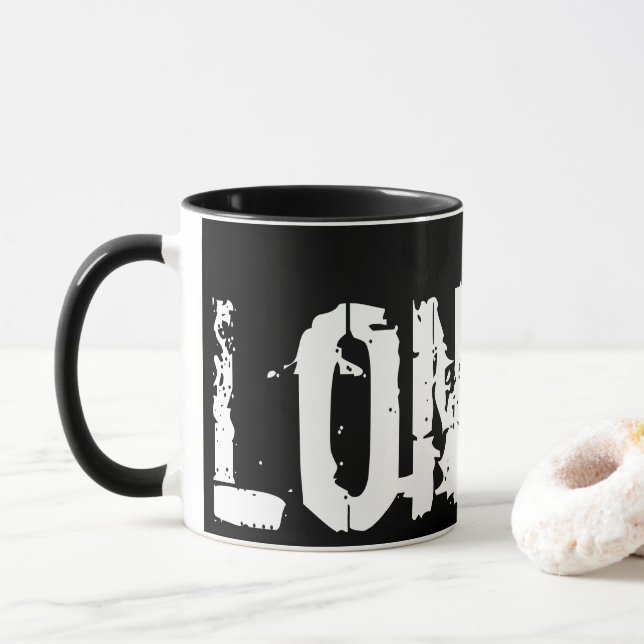 Mug Londres - Style Urbain - Noir Et Blanc (Avec donut)