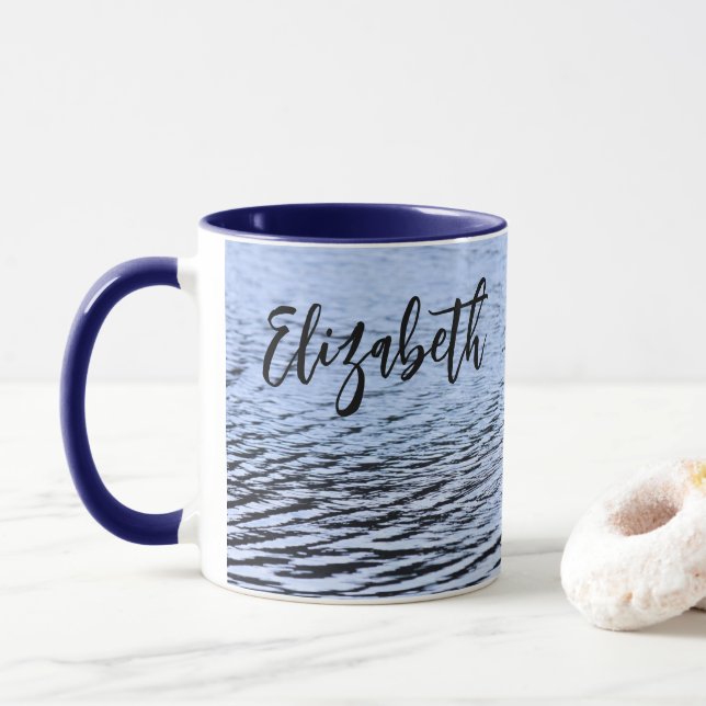 Mug Lone Duck Wildlife Lake Water Ripples Photography (Avec donut)