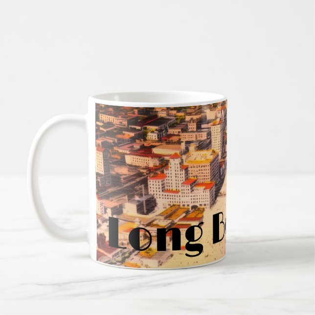 Mug Long Beach, Californie, historique promenade en bo (Gauche)