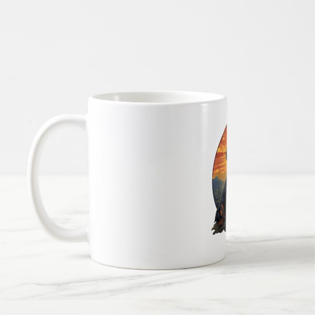 Mug Long Haired Dachshund amoureux de animal retro vin (Gauche)