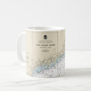 Mug Long Island Sound Western Part Carte marine
