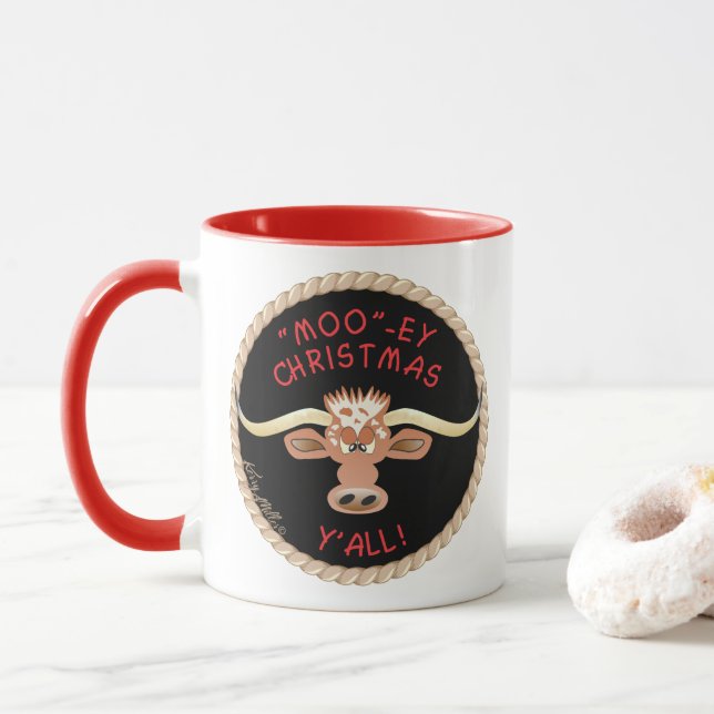 Mug Longhorn Amusant (Avec donut)
