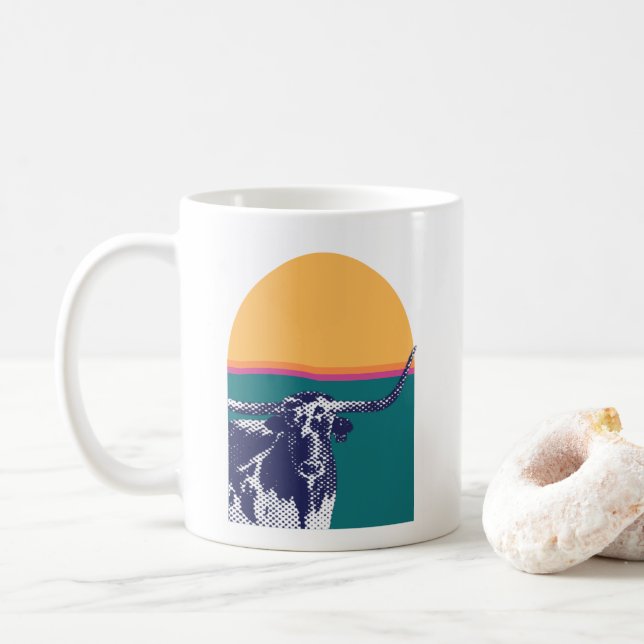 Mug Longhorn de l'heure dorée (Avec donut)