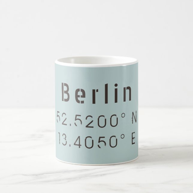 Mug Longitude de la Latitude de Berlin (Centre)