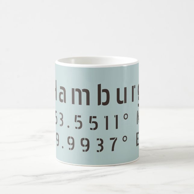Mug Longitude de la latitude de Hambourg (Centre)