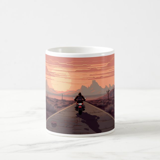 Mug Longue Marche Sur La Route Avec Coucher De Soleil (Centre)