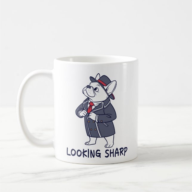 Mug Looking Sharp Dapper French Bulldog Funny Coffee M (Gauche)